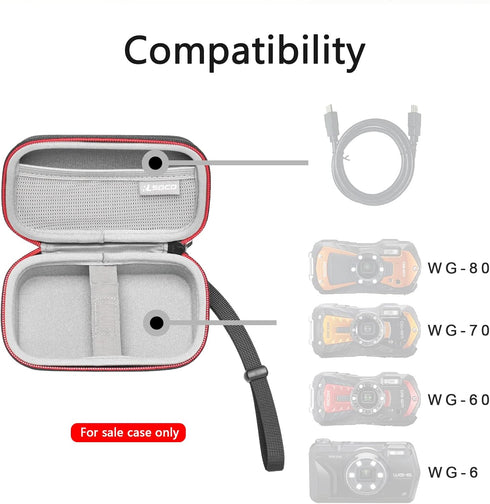 RLSOCO Hard Case for Ricoh WG-80/WG-70/WG-30/WG-7/WG-6, Orange Waterproof Digital Camera (Case Only)