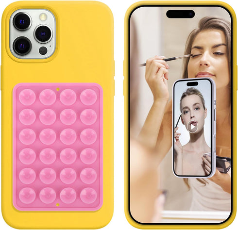 DAWNBOX Silicone Suction Phone Case Adhesive Mount - Hands-Free, Strong Grip Holder for