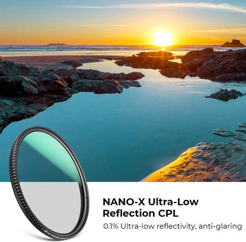 K&F Concept 55mm Ultra-Low Reflectivity Circular Polarizer Filter, Ultra-Slim High Definition Lens Filter