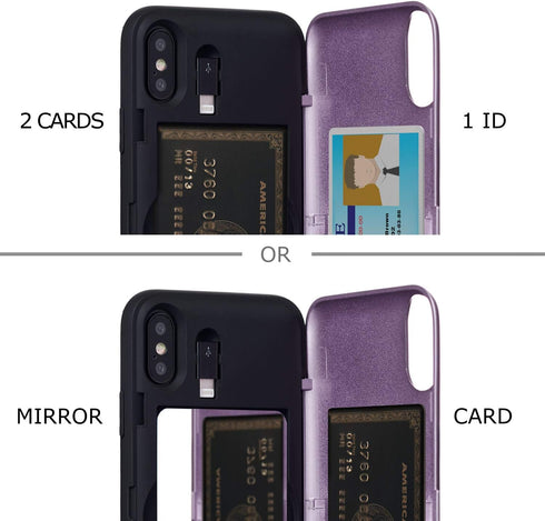TORU CX PRO II Wallet Case for iPhone Xs/iPhone X | Protective Shockproof Heavy Duty Cover with Hidden Card Holder &