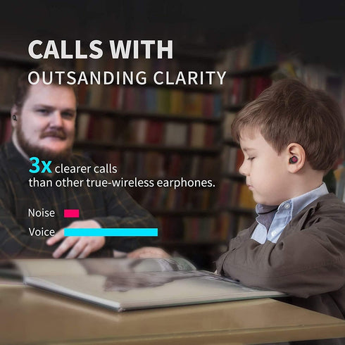 Kids Wireless Earbuds, Bluetooth 5.3 Noise Reduction Headset for Small Ears with Touch Control