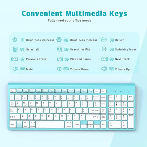 J JOYACCESS Bluetooth Wireless Keyboard, Mac Compatible Multi Device Wireless Keyboard for Laptop, Android, Windows,