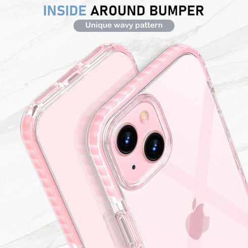 MATEPROX iPhone 15 Plus Case - Clear Slim Shockproof Bumper Cover for 6.7" iPhone 15 Plus 2023 - Pink
