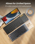 ProtoArc Foldable Compact Keyboard, XK04 Portable Bluetooth Keyboard with PU Leather Cover, Pocket-Sized for Travel