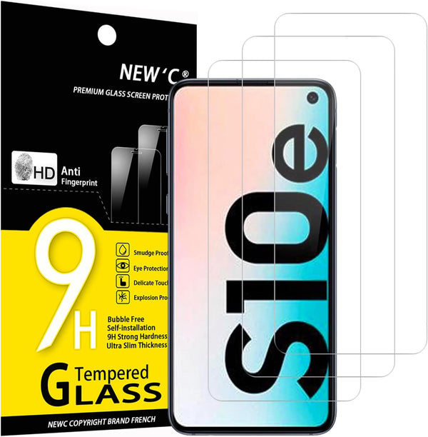 NEW'C 3 Pack Tempered Glass Screen Protector for Samsung Galaxy S10e - Case Friendly, Anti-Scratch, Bubble Free, Ultra