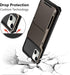 Vofolen 13 4-Card 13 6.1 Case for iPhone Case Wallet Holder ID Slot Flip Door Hidden Pocket Anti-Scratch Dual Layer
