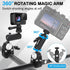 XIEACHUR 1/4 Inch Super Clamp Camera Mount Double Ball Head Magic Arm with Threads Universal Mount for Monitor Light