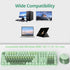 Fogruaden Green Keyboard and Mouse Wireless, Retro Typewriter Keyboard, 2.4GHz 104 Keys Full Size Cute Keyboard