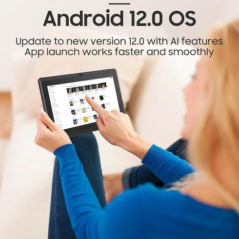 Tablet 7 inch Android 12.0, 4GB RAM, 32GB Storage, 512GB SD Expansion, Quad-core Processor, 3000 mAh Battery