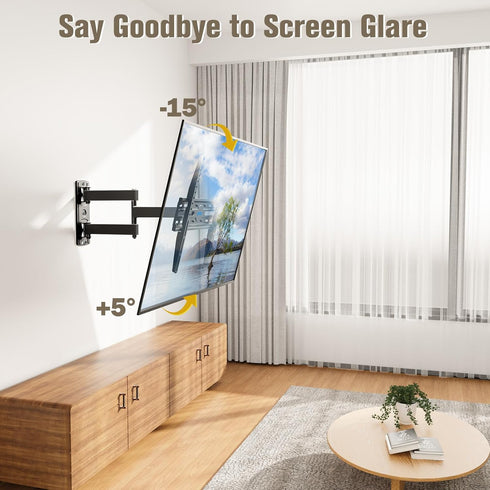 Mounting Dream TV Wall Mount - Swivel and Tilt for Most 26-55 Inch TVs, Full Motion Bracket, MD2377