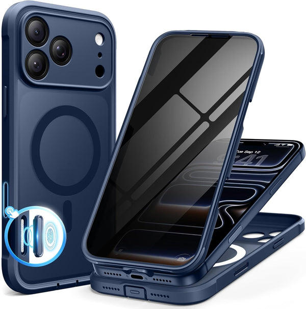 BERFY for iPhone 17 Pro Case, Compatible with MagSafe, Built-in Privacy Screen Protector,