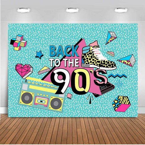 Art Studio 90's Theme Music Party Photography Backdrops, Colorful Graffiti Style Photo Booth Props, Vinyl 5x3ft