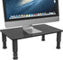 Glass Computer Monitor Stand Riser with Height Adjustable Multi Media Desktop Stand