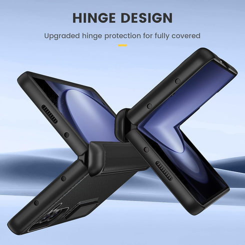 Ruky 5 5, for Galaxy Z Fold Case, with Magnetic Kickstand and Hinge Protection, Full Body Cases Built-in Screen