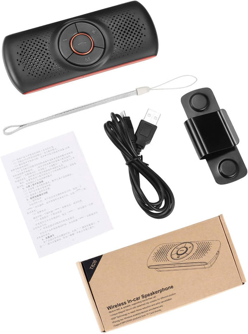 TIANSHILI Command Bluetooth Visor Clip Car Speaker, Wireless Handsfree Speakerphones, Stereo Sound Enhanced