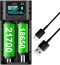 Swanlake 18650 Battery Charger,LCD Display Charger for 3.7V Li-ion Battery 18650,26650,21700,18500,18350,16650 1.2V LiFePO4