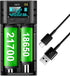 Swanlake 18650 Battery Charger,LCD Display Charger for 3.7V Li-ion Battery 18650,26650,21700,18500,18350,16650 1.2V LiFePO4