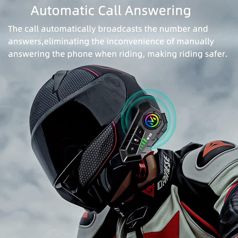 Y10 Motorcycle Helmet Bluetooth Headset, HiFi Stereo Sound, Noise Reduction, 1000mAh Battery, Waterproof, Easy Set Up
