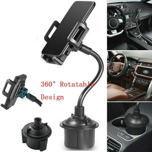 Cup Holder Phone Mount, Black, Fits 4.3 in Wide Phones