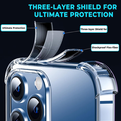ORIbox iPhone 12 Case Clear, with 4 Corners Shockproof Protection for iPhone 12/12 Pro (Clear)