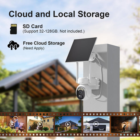 HOSAFE.COM 4G 360 2K 2-Way LTE Security Camera No Internet Needed, PTZ Outdoor Camera, Solar Camera Outdoor Wireless
