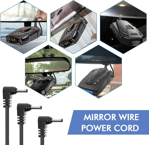 Radar Detector Hardwire Power Cord - Rearview Mirror Plug Cable with Inline Fuse Holder, Suitable for Uniden Escort
