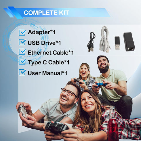 Zunate 9.0 11.0 JB Tool USB Adapter for FW or System, One Key PPPwn Dongle with Ethernet Type C Cable, One Key JB Tool