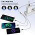 Multi Charging Cable, Multi 3 in 1 iPhone Charging Cable, Lightning/Type-C/Micro USB Universal Port Adapter,1.8M/6FT Long Nylon Braided Phone Charger Cable Adapter for Android/iPhone 15/Samsung-2Pack