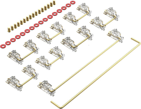 Stabilizer V2, Screw in Stabilizers with 2u 6.25u 7u Wires for Mechanical Keyboards (V2 Clear 100% Kit)