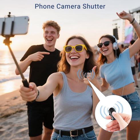 Voinap Phone Camera Remote Control with Zoom for iPhone & Android, Rechargeable Bluetooth Camera Remote with Front/Rear