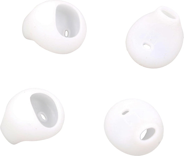 ALXCD Ear Gels Tips for Galaxy Ear Buds, 2 Pair Soft Comfortable White Silicone Replacement Ear Tips for Samsung Galaxy