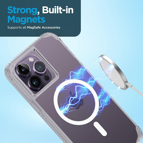 Case-Mate Tough Plus iPhone 14 Pro Max Case - Clear, 15ft Drop Protection, Compatible with MagSafe, Shockproof Cover