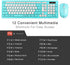 Full-Sized Wireless Keyboard and Mouse Combo - 2.4GHz USB Receiver - Wireless for PC, Windows, Desktop, Laptop (Blue)