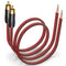 Yuchenfeng Gold-Plated RCA to Bare Wire Speaker Cable - 14AWG OFC Copper Audio