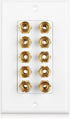 Cable Matters Speaker Wire Wall Plate for 5 Speakers, White