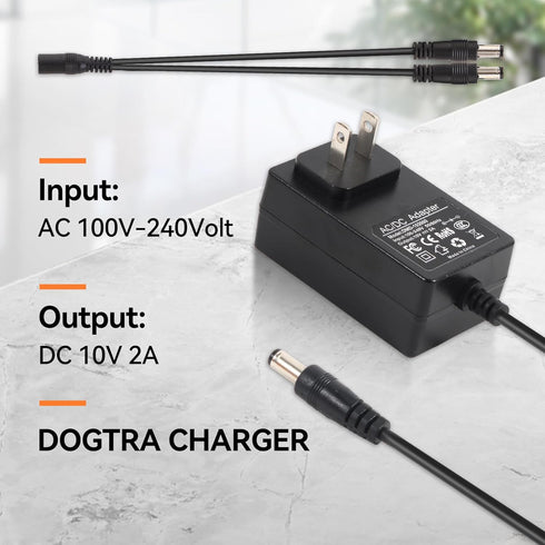for Dogtra Charger 10V Compatible with Models Dogtra Super-X 3502NCP ARC 1900S 1900 1902S 2300NCP 2500T&B 3500NCP 3502NCP.
