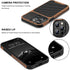 TENDLIN iPhone 15 Pro Max Case - Black Wood Grain & Carbon Fiber Leather Hybrid Slim Design
