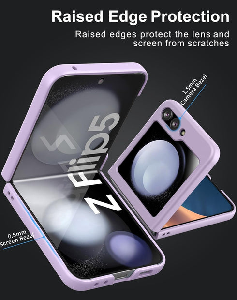 Thin Hard Matte Phone Case for Samsung Galaxy Z Flip 5 (2023) - Lilac, designed for Galaxy Z Flip5.