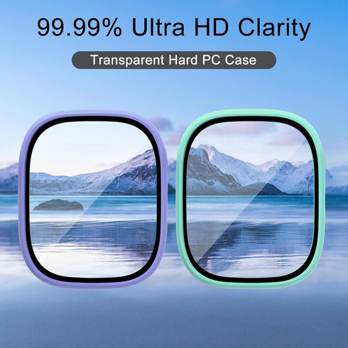 Surundo Gizmo Watch 3 Screen Protector Case: Hard PC & Tempered Glass, Scratch Resistant Bumper Cover for Verizon.