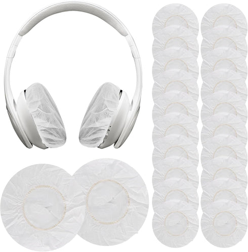 100PCS Disposable Headphone Ear Covers, Sanitary Non-Woven Stretch Earpad Covers Fit for Most on Ear Headphones