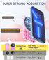BOVOGAVA Suction Cup Phone Mount, Silicone Sticky Phone Grip with Magnetic Ring for iPhone & Android, Initial Double