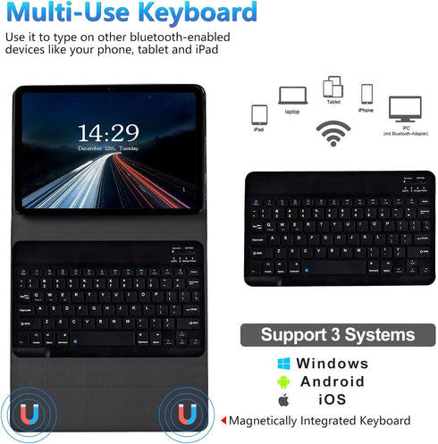 Keyboard Case for Kindle Fire Max 11 (13th Gen, 2023) with Detachable Wireless Bluetooth Keyboard, Black Girl
