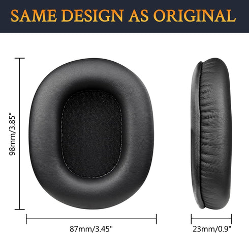 SOULWIT Replacement Earpads for Sony MDR-7506, MDR-V6, MDR-V7, MDR-CD900ST Headphones, Black Cushions with Foam