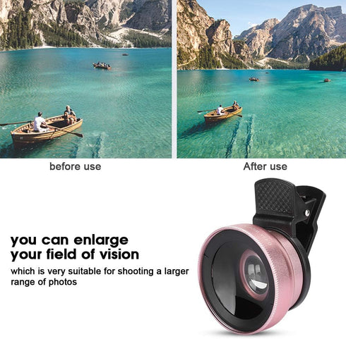 2 in 1 Phone Lens, 0.45X Super Wide Angle and Macro Clip On Lenses for Mobile Phones