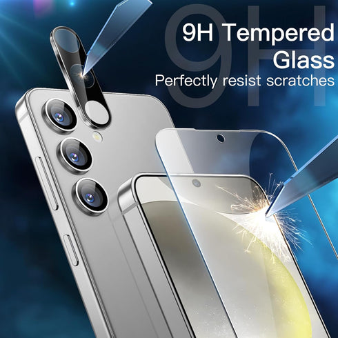 JETech Screen Protector for Samsung Galaxy S24 6.2-Inch, 2-Pack with Camera Lens Protector, HD Clear