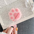 Cat Paw AirPods Case 1/2 - Compatible Protective Silicone Skin for Women - Funny Kawaii 3D Cover with Ring (Pink)