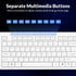 Rii RK907 10/8 7 Ultra-Slim Compact USB Wired Keyboard for Mac and PC,Windows / / Vista/XP(White)