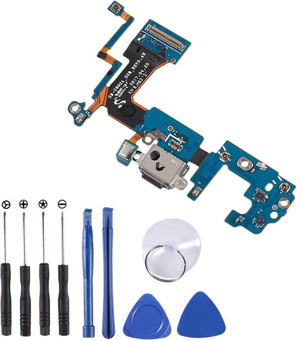 USB Charging Port Flex Cable Microphone Replacement for Samsung Galaxy S8 Active AT&T G892A with Tools