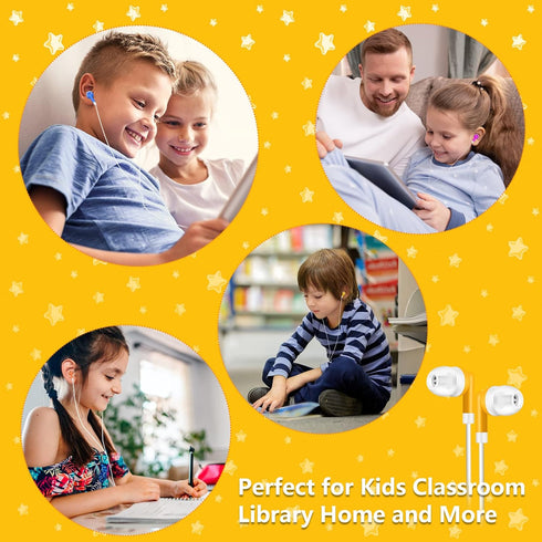 Kids Bulk Earbuds: 100 Pack Wholesale Headphones Individually Bagged, Perfect for School, Classroom, Libraries, Multi