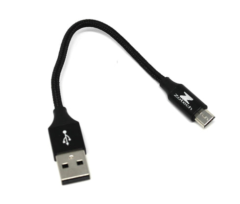 Zotech Charge Clip for Jaybird X3/X4 - Black with 6" Braided Micro USB Cable Replacement.